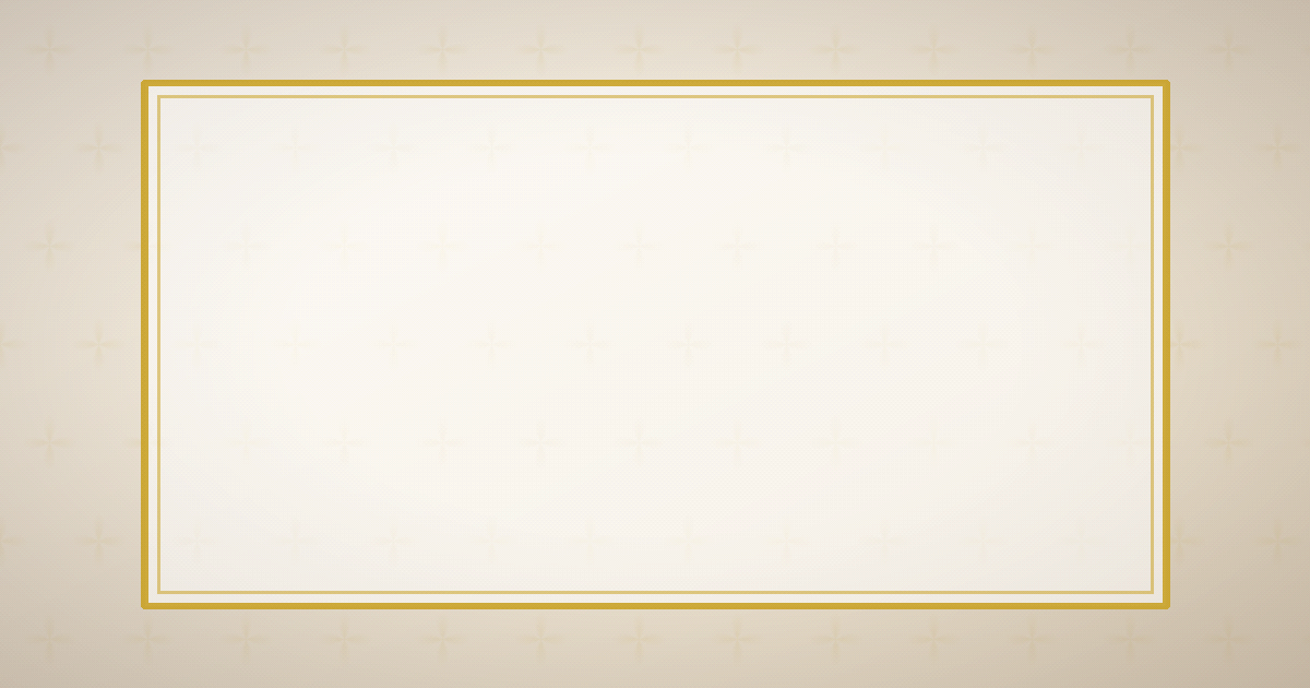 A cream wedding invitation card with a fine gold rule around the wording